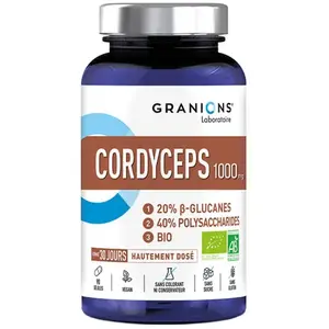 Granions Cordyceps 1000mg Énergie Vitalité sexuelle Bio 90 Gélules