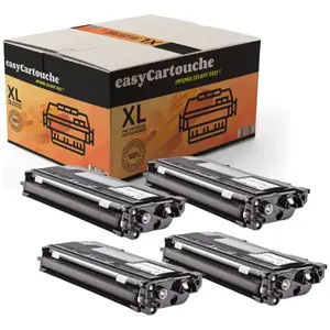 Pack de 4 toners compatible BROTHER TN-2000 noir