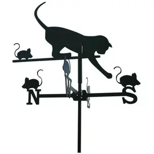 Girouette chat et souris en fer forgé petit modèle pas cher