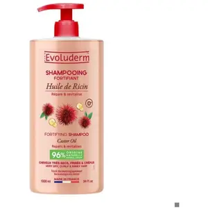 EVOLUDERM - Shampoing Fortifiant Huile de Ricin - 96% d'Ingrédients d'Origine Naturelle pas cher