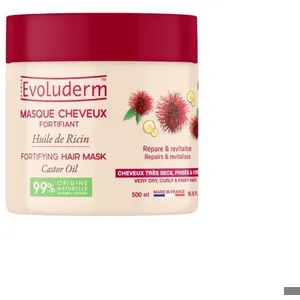 EVOLUDERM - Masque Cheveux Fortifiant Huile de Ricin - 500ml - 99% d'I... pas cher