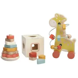 Trois Kilos Sept Coffret de jeux d'activités en bois (3 pièces)