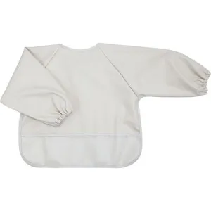 Trois Kilos Sept Bavoir plastifié manches longues Sable pas cher