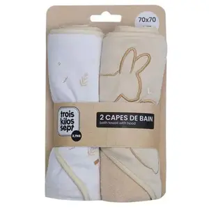 TROIS KILOS SEPT lot de 2 cape de bain bébé pas cher