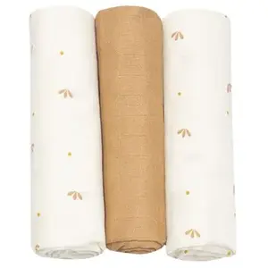 Lot de 3 langes en mousseline Gatsby écru (70 x 70 cm) pas cher