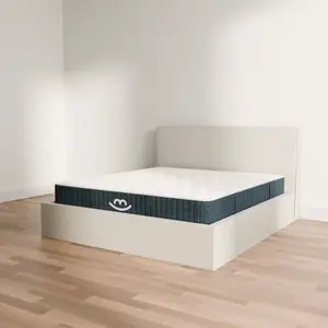 MORPHEA FRANCE Pack matelas hybride 160x200cm accueil à mémoire de forme premium & lit coffre design - blanc pas cher