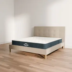 Pack sommier beige à latte et matelas hybride 80x200 épais 26cm - Léa & Jade - Morphea pas cher