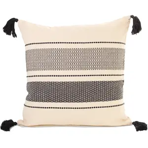 Coussin coton beige décoratif 40x40Vendu parcdiscount