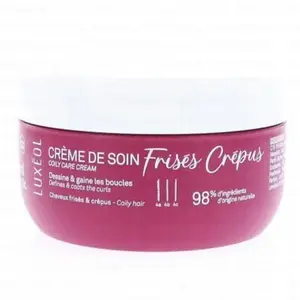 LUXÉOL Crème de Soin Frisés Crépus - Hydratation et Gainage - Nourrit Hydrate et Gaine les Boucles - Réduit les Frisottis - Cheveux pas cher