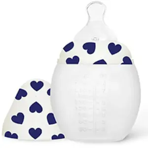 Elhée Biberon anti-colique en silicone Full of Love Blue (240 ml) pas cher