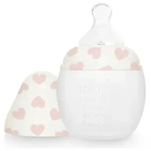 Elhée Biberon anti-colique en silicone Full of Love Pink (150 ml) pas cher