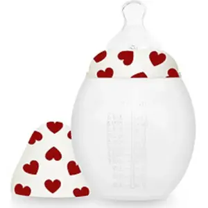 Elhée Biberon anti-colique en silicone Full of Love rouge (330 ml)