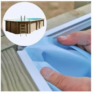 SWIMEXPERT Liner compatible piscine Blooma Kariba 637 x 412 H133 cm - bleu - 75/100ème Bleu pas cher