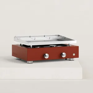 Plancha gaz Simplicity 2 feux inox 6 à 8 pers. Piezo électronique double (Pile aaa Fournie) 2 brûleurs (en forme de o) Verycook