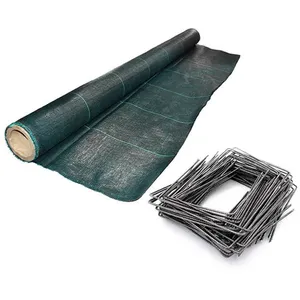 Toile de paillage verte - MAILLE STORE - 130g/m² - 1,65m x 100m - Kit avec agrafes pas cher