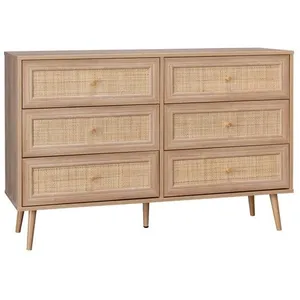 Commode - SWEEEK - Bohème - Effet bois et cannage - 6 tiroirsVendu parcdiscount