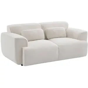 SWEEEK Canapé 2 places. tissu bouclette. 2 coussins déhoussables. Wallas L 178 x P 97.5 x H 73cm pas cher