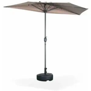 Comparateur de prix : Sweeek Parasol De Balcon Ø250 Cm Calvi Demi-Parasol Droit. Mât En Aluminium Avec Manivelle