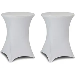 SWEEEK Lot de 2 housses   GALA   Housses pour mange-debout Ø80cm. polyester. blanc pas cher