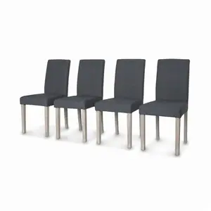 SWEEEK Lot de 4 chaises - Rita - chaises en tissu. pieds en bois cérusé. gris foncés pas cher