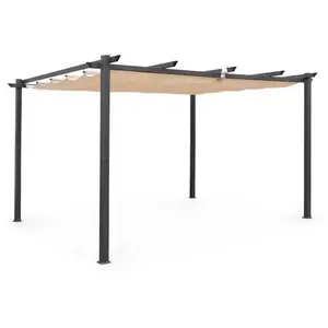 Comparateur de prix : SWEEEK Pergola aluminium - Isla 3x4m - Toile beige - Tonnelle idéale pour votre terrasse. toit rétractable. toile coulissante. structure