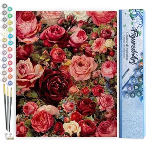 Figured'Art Schilderen op Nummer Volwassenen canvas Romantische rode r... pas cher