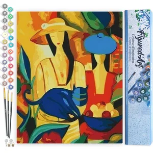 Figured'Art Schilderen op Nummer Volwassenen canvas Vrouwen en blauwe ...