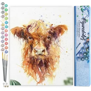 Figured'Art Schilderen op Nummer Volwassenen canvas Gele koe - Handwer... pas cher
