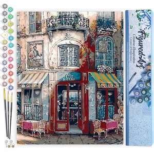 Figured'Art Schilderen op Nummer Volwassenen canvas Vintage Bistro - H...