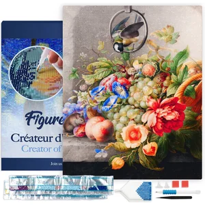 Figured'Art Diamond Painting set Volwassenen 40x50 cm met lijst Bloeme... pas cher