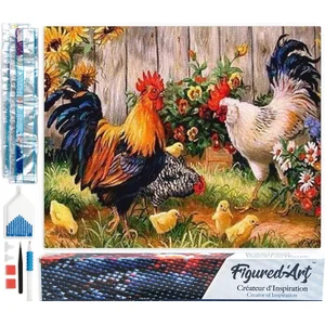 Figured'Art Diamond Painting set Volwassenen 40x50 cm Hanen - 5D DIY A...