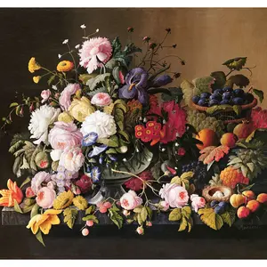 Figured'Art Diamond Painting set Volwassenen 40x50 cm Bloemen en Fruit - Severin Roesen - 5D DIY Art full drill vierkante diamant - Opgerold canvas pas cher