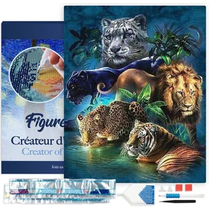 Figured'Art Diamond Painting set Volwassenen 40x50 cm met lijst Dieren...