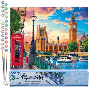 Figured'Art Schilderen op Nummer Volwassenen canvas Londen in de lente...