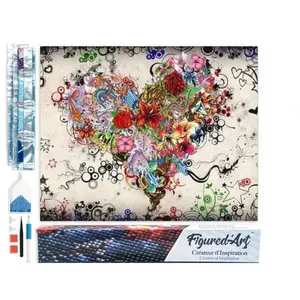 Figured'Art Diamond Painting set Volwassenen 40x50 cm Hart Graffiti - ...