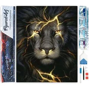 Figured'Art Diamond Painting set Volwassenen 40x50 cm Zwarte Leeuw - 5... pas cher