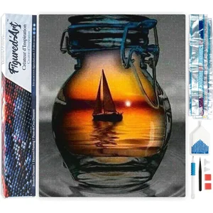 Figured'Art Diamond Painting set Volwassenen 40x50 cm Zeilboot en vaas...