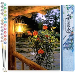 Figured'Art Schilderen op Nummer Volwassenen canvas Lantaarn onder de ...