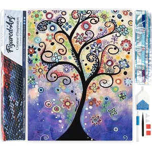FIGURED'ART Diamond Painting - Figured’Art - Arbre Vitrail - 40x50cm -... pas cher