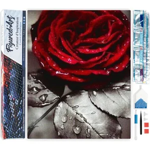 Figured'Art Diamond Painting set Volwassenen 40x50 cm Rode roos - 5D D... pas cher
