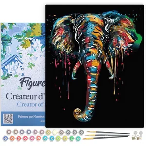 Figured'Art Schilderen op Nummer Volwassenen met lijst - Olifant schil... pas cher
