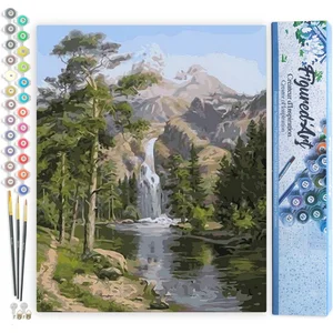 Figured'Art Schilderen op Nummer Volwassenen canvas Waterval bij de be...