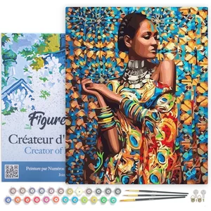 FIGURED'ART Peinture par numéro Figured Art Femme en habits traditionn...