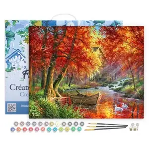 Figured'Art Schilderen op Nummer Volwassenen met lijst - Rivier en boo... pas cher