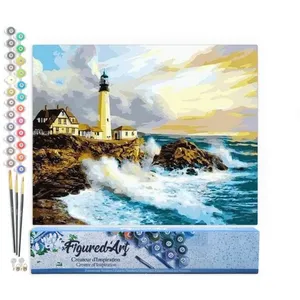 Figured'Art Schilderen op Nummer Volwassenen canvas Storm bij de vuurt... pas cher