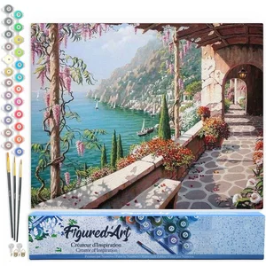 FIGURED'ART FiguredArt Peinture par Numéro Adulte Vue Mer depuis le Pa...