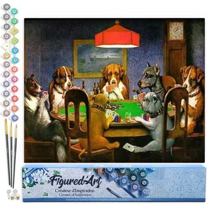 Figured'Art Schilderen op Nummer Volwassenen canvas Honden die poker s...