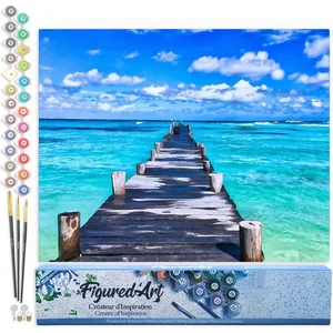 Figured'Art Schilderen op Nummer Volwassenen canvas Ponton in Paradise... pas cher