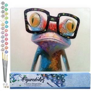 Figured'Art Schilderen op Nummer Volwassenen canvas Kikker en brillen ... pas cher