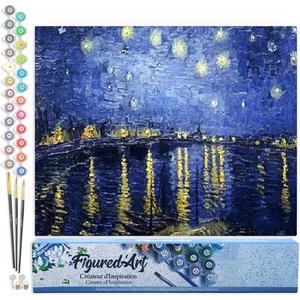 Figured'Art Schilderen op Nummer Volwassenen canvas Van Gogh Sterrenna...
